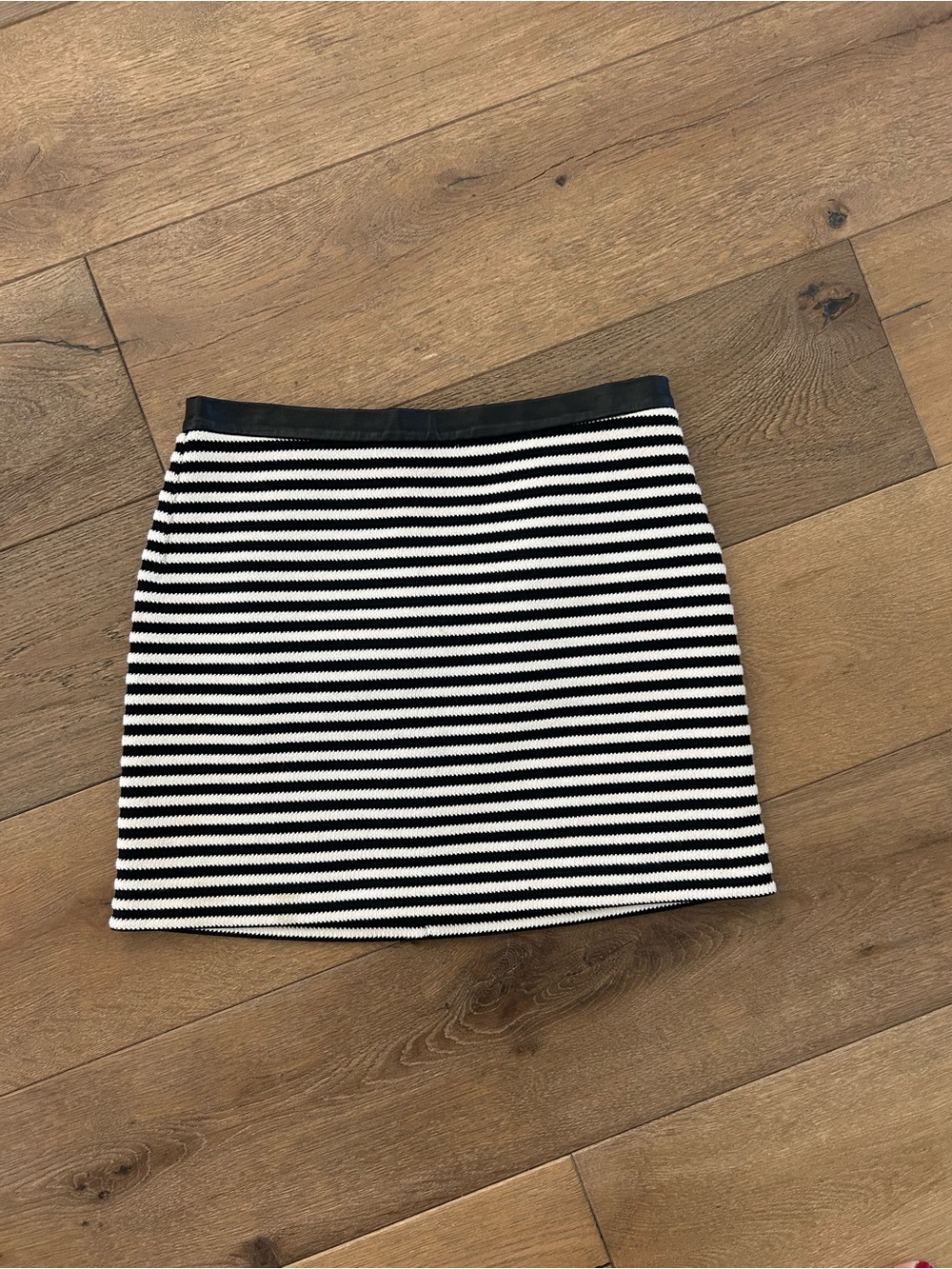 T Alexander Wang Black and White Striped Knit Mini Skirt